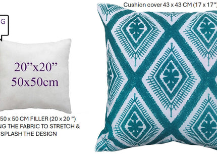 OLIVIA ROCCO Meze Teal Waterproof Cushion Covers 43 x 43 cm Reversible Breathable Indoor