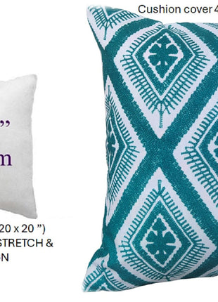 OLIVIA ROCCO Meze Teal Waterproof Cushion Covers 43 x 43 cm Reversible Breathable Indoor