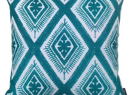 OLIVIA ROCCO Meze Teal Waterproof Cushion Covers 43 x 43 cm Reversible Breathable Indoor