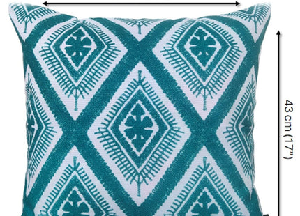 OLIVIA ROCCO Meze Teal Waterproof Cushion Covers 43 x 43 cm Reversible Breathable Indoor