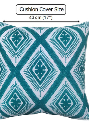 OLIVIA ROCCO Meze Teal Waterproof Cushion Covers 43 x 43 cm Reversible Breathable Indoor