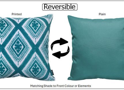 OLIVIA ROCCO Meze Teal Waterproof Cushion Covers 43 x 43 cm Reversible Breathable Indoor