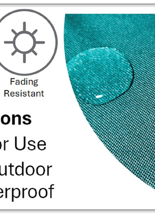 OLIVIA ROCCO Meze Teal Waterproof Cushion Covers 43 x 43 cm Reversible Breathable Indoor