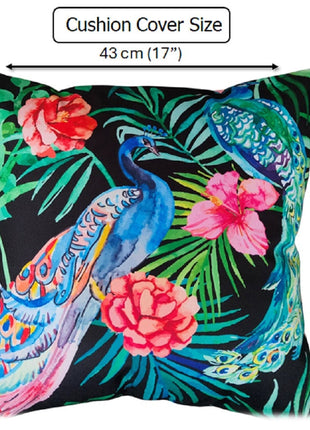 OLIVIA ROCCO Peacock Waterproof Cushion Covers 43 X 43 CM Reversible Breathable Bedroom Refresh Sofa Accent