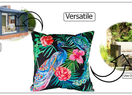 OLIVIA ROCCO Peacock Waterproof Cushion Covers 43 X 43 CM Reversible Breathable Bedroom Refresh Sofa Accent