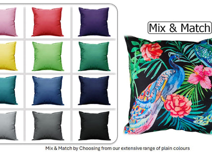OLIVIA ROCCO Peacock Waterproof Cushion Covers 43 X 43 CM Reversible Breathable Bedroom Refresh Sofa Accent