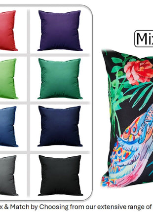 OLIVIA ROCCO Peacock Waterproof Cushion Covers 43 X 43 CM Reversible Breathable Bedroom Refresh Sofa Accent