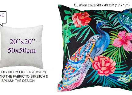 OLIVIA ROCCO Peacock Waterproof Cushion Covers 43 X 43 CM Reversible Breathable Bedroom Refresh Sofa Accent
