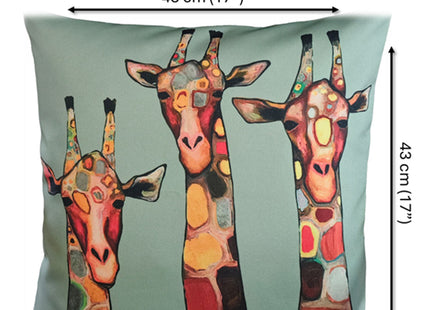OLIVIA ROCCO Giraffe Waterproof Cushion Covers 43x43 Cm Reversible Breathable Indoor