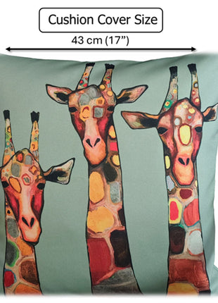OLIVIA ROCCO Giraffe Waterproof Cushion Covers 43x43 Cm Reversible Breathable Indoor