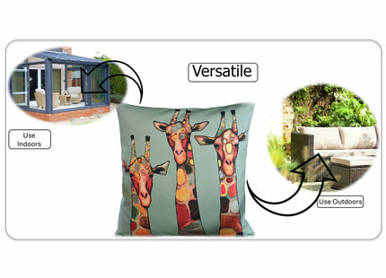 OLIVIA ROCCO Giraffe Waterproof Cushion Covers 43x43 Cm Reversible Breathable Indoor