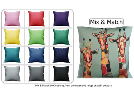 OLIVIA ROCCO Giraffe Waterproof Cushion Covers 43x43 Cm Reversible Breathable Indoor