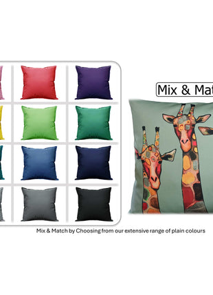 OLIVIA ROCCO Giraffe Waterproof Cushion Covers 43x43 Cm Reversible Breathable Indoor