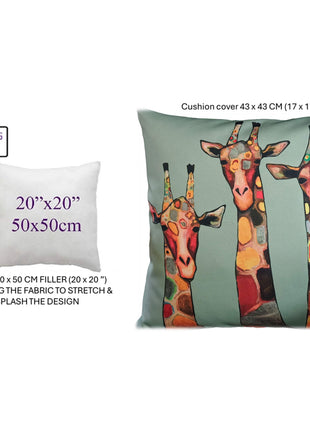 OLIVIA ROCCO Giraffe Waterproof Cushion Covers 43x43 Cm Reversible Breathable Indoor