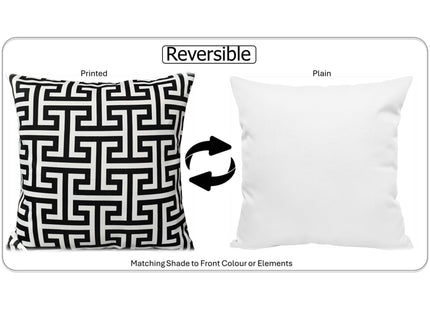 OLIVIA ROCCO Milano Black Waterproof Cushion Covers 43x43 cm Reversible Breathable