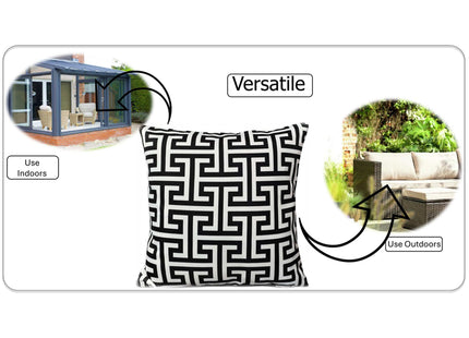 OLIVIA ROCCO Milano Black Waterproof Cushion Covers 43x43 cm Reversible Breathable