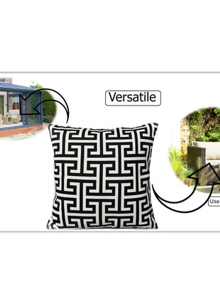 OLIVIA ROCCO Milano Black Waterproof Cushion Covers 43x43 cm Reversible Breathable
