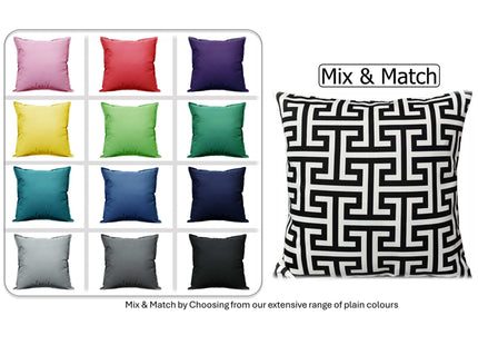 OLIVIA ROCCO Milano Black Waterproof Cushion Covers 43x43 cm Reversible Breathable