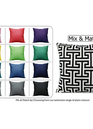 OLIVIA ROCCO Milano Black Waterproof Cushion Covers 43x43 cm Reversible Breathable
