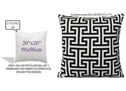 OLIVIA ROCCO Milano Black Waterproof Cushion Covers 43x43 cm Reversible Breathable