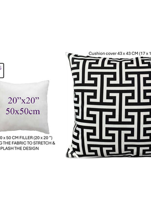 OLIVIA ROCCO Milano Black Waterproof Cushion Covers 43x43 cm Reversible Breathable