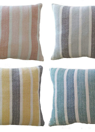 OLIVIA ROCCO Cushion Covers Striped Indian Cotton Indoor Outdoor With Discreet Zipper