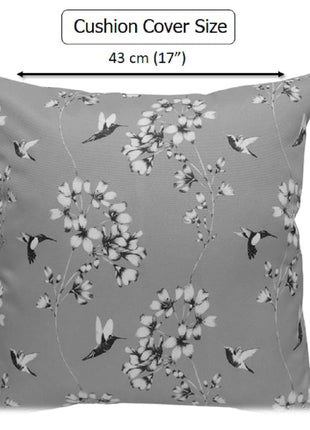 OLIVIA ROCCO Jardin Silver Waterproof Cushion Covers 17x17 Inch Indoor Outdoor Hotel-Style Sofa or Bed Accent
