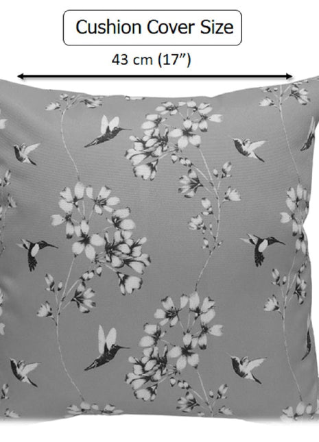 OLIVIA ROCCO Jardin Silver Waterproof Cushion Covers 17x17 Inch Indoor Outdoor Hotel-Style Sofa or Bed Accent