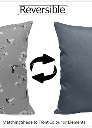 OLIVIA ROCCO Jardin Silver Waterproof Cushion Covers 17x17 Inch Indoor Outdoor Hotel-Style Sofa or Bed Accent