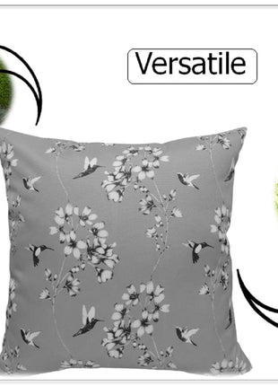 OLIVIA ROCCO Jardin Silver Waterproof Cushion Covers 17x17 Inch Indoor Outdoor Hotel-Style Sofa or Bed Accent