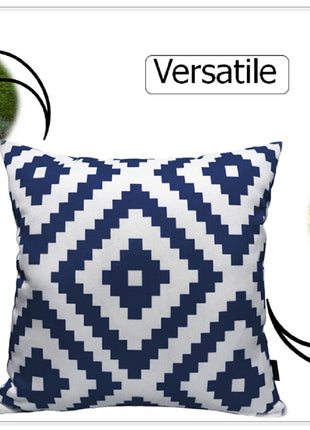 OLIVIA ROCCO Nairobi Navy Waterproof Outdoor Cushion Covers 43x43 CM Weather-Resistant