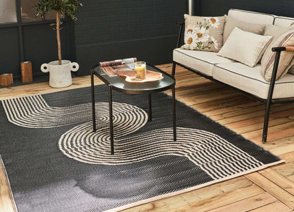 Urban Outdoor Rug Black & Beige | 1010