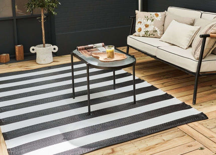 Rainbow Outdoor Rug Black & White | 1030