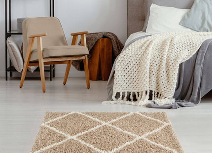 Moroccan Beige Shaggy Rug | 520