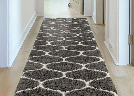 Moroccan Dark Grey Shaggy Rug | 640