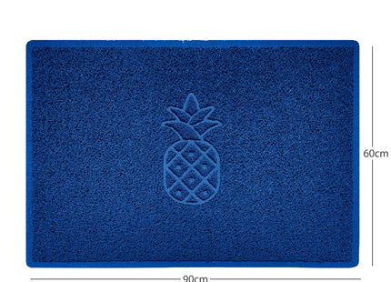 Embossed Pineapple Grey Spaghetti Door Mat