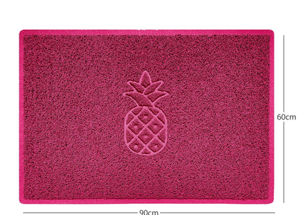 Embossed Pineapple Grey Spaghetti Door Mat