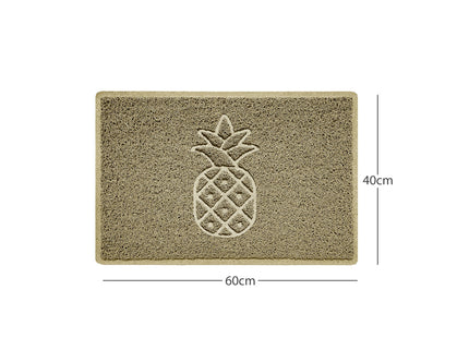 Embossed Pineapple Grey Spaghetti Door Mat