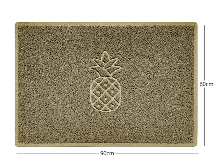 Embossed Pineapple Grey Spaghetti Door Mat
