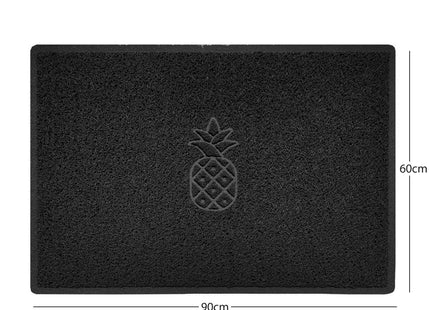 Embossed Pineapple Grey Spaghetti Door Mat