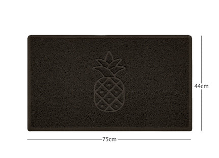 Embossed Pineapple Grey Spaghetti Door Mat