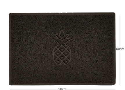 Embossed Pineapple Grey Spaghetti Door Mat