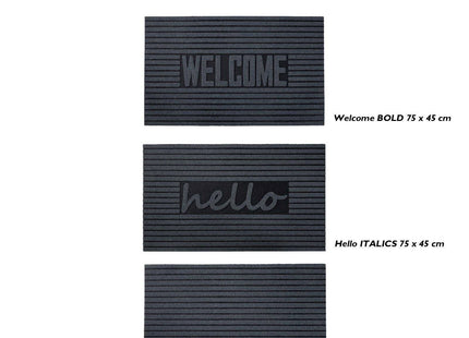 Eco-Friendly "Welcome/Hello" Door Mat - Grey