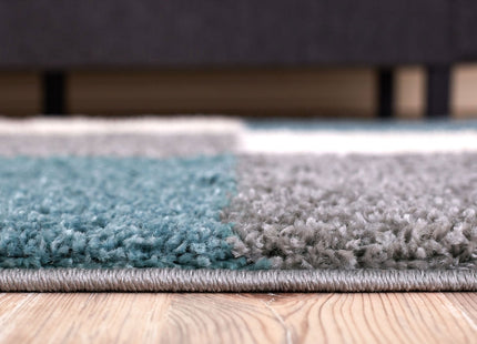 Myshaggy Geometric Duck Egg Blue Rug