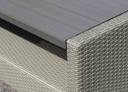 Stockholm Rattan Grey 4 Seater Garden Chaise Lounge & Armchair Set
