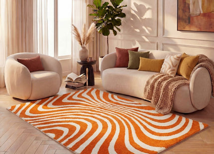 Joli Striped Orange & White Rug