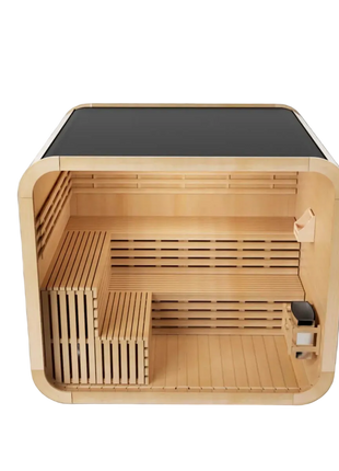 KOVE Cube Sauna 5–6 Person Outdoor Sauna – Premium Spruce Wood, 8kW Heater, Modern Cube Design