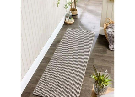 Twist Stripe Washable Mat or Runner Beige