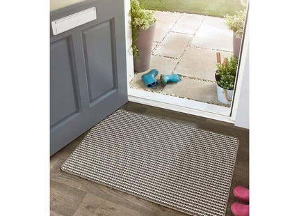 Twist Stripe Washable Mat or Runner Beige