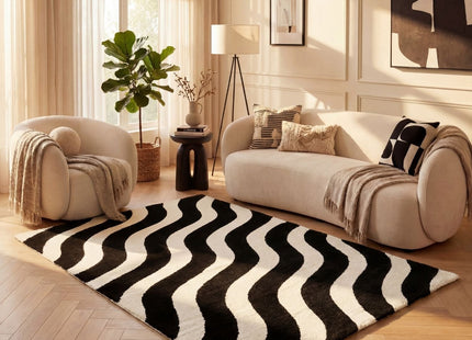 Joli Wave Black & White Rug